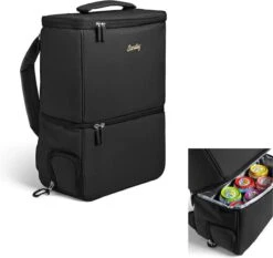 Standley SplitBag - Rugzak - Koeltas - Inclusief Koelelementen - Rugtas - Zwart - Met Handgel Sleutelhanger - Cadeau -Beroemde Bagage Winkel 1200x1133 4