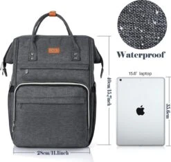 Rugzak Voor Dames Met RFID-tas, Laptoprugzak Voor 15,6-inch Laptop, Waterdicht En Anti-diefstal, Dagrugzak Voor Reizen, Zaken, Werk, Schoolrugzak Voor Tienermeisjes (donkergrijs)
