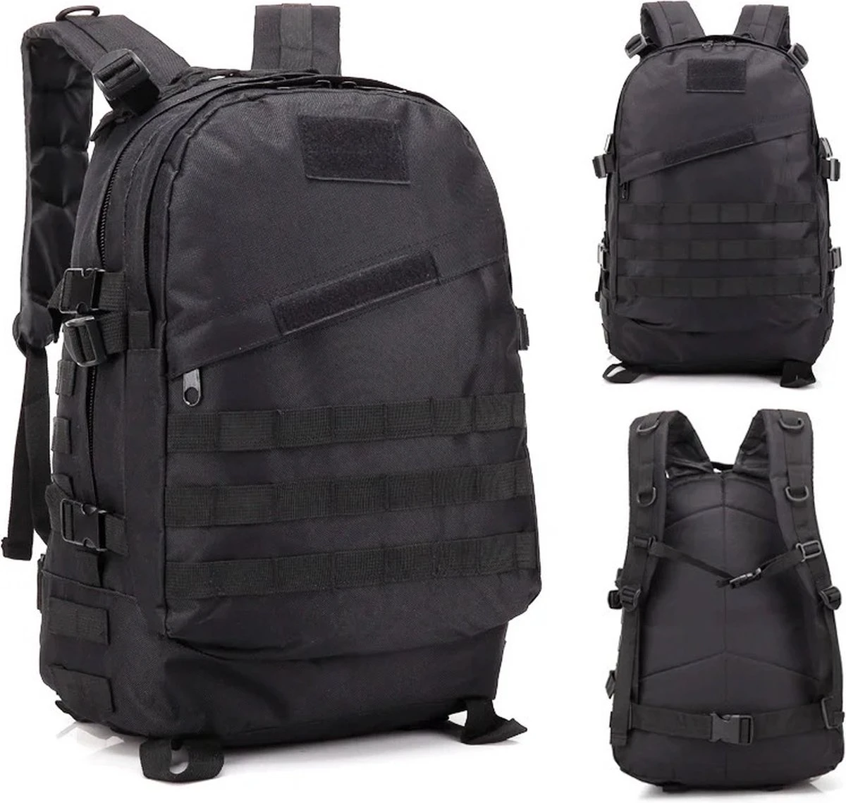 Leger Rugzak Zwart- Waterdichte Zwarte Rugzak - Outdoor - Kamperen - Backpack 3 Leger Rugzak Zwart- Waterdichte Zwarte Rugzak - Outdoor - Kamperen - Backpack