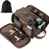 Merkloos Waterbestendige Lederen Toilettas Voor Mannen Grote Reistas Scheren Dopp Kit Badkamer Gym Toiletten Make-up Organizer Met Gratis Natte Droge Tas -Beroemde Bagage Winkel 1200x1143 1