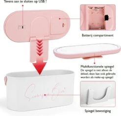 Beautycase Wit - LED-spiegel - Make Up - Make-up Org - Make-up Organizer Met Spiegel - Make-up Koffer - Beautycase - Multifunctioneel - Reisformaat -Beroemde Bagage Winkel 1200x1150 9