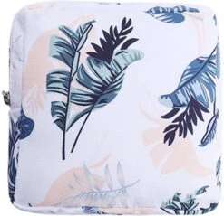 Maandverband Tasje - Make-up Tasje - Handig Opberg Tasje - Dames - Beige Plant