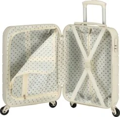 Princess Traveller Florence - Handbagagekoffer Met Strap - Crème - S - 55cm -Beroemde Bagage Winkel 1200x1168 1