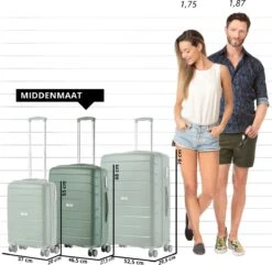 TravelZ Big Bars Reiskoffer 68 Cm Met Dubbele Wielen - Trolley Koffer Met TSA-slot - Olijf -Beroemde Bagage Winkel 1200x1169 5
