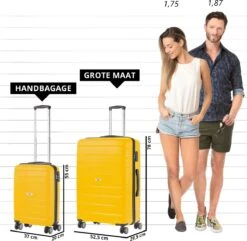 TravelZ Big Bars Kofferset - Trolleyset TSA 2-delig - Handbagage En Groot - Geel -Beroemde Bagage Winkel 1200x1169 7