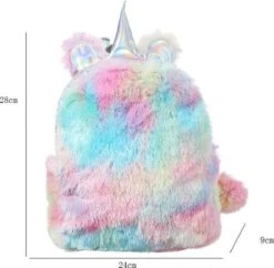 Unicorn Rugzak Zilver Multi Paars Roze Fluffy Bal -Beroemde Bagage Winkel 1200x1176 5