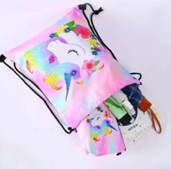 Unicorn Gymtas + Etui - Sporttas Met Rijgkoord - Bloemetjes - 4-12 Jaar -Beroemde Bagage Winkel 1200x1181 2