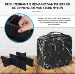 YONO Beautycase Marmer Design - Make Up Koffer Dames – Makeup Organizer – Tas Voor Cosmetica – Reis Toilettas – Zwart 14 YONO Beautycase Marmer Design - Make Up Koffer Dames – Makeup Organizer – Tas Voor Cosmetica – Reis Toilettas – Zwart -Beroemde Bagage Winkel 1200x1184 11