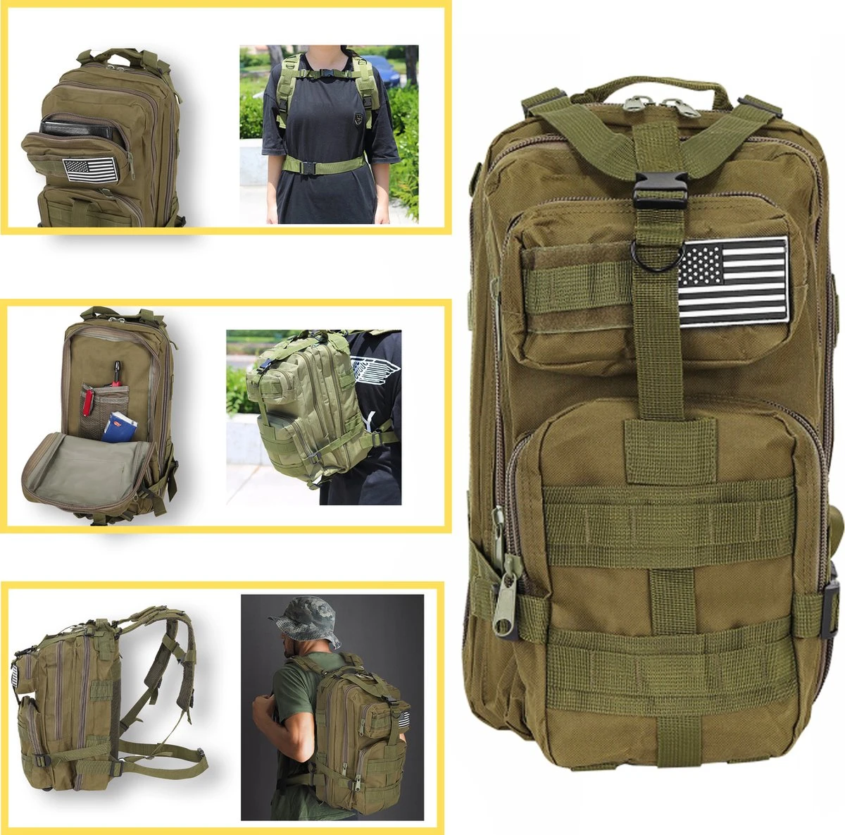 Tactical Backpack 30 L | Tactische Rugzak | Sport - School - Werk | Marine Groen - Backpack US Assault Molle Large - Rugzak -Marine Groen - 30 L 5 Tactical Backpack 30 L | Tactische Rugzak | Sport - School - Werk | Marine Groen - Backpack US Assault Molle Large - Rugzak -Marine Groen - 30 L - Afbeelding 3