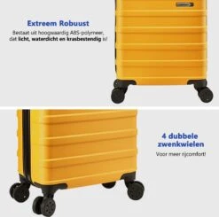CabinMax Handbagage Koffer - Trolley 30L - Harde Reiskoffer - 45x36x20cm - Lichtgewicht - Groot Capaciteit - Geel -Beroemde Bagage Winkel 1200x1189 1