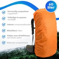 Trekking - Reistas - Rs&k - Backpack - Travelbag - 60 L - Blauw -Beroemde Bagage Winkel 1200x1190 3
