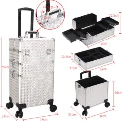 Make Up Koffer Zwart Met Lines Kleur | Beautycase 8 Wielen / Beautykoffer / Trolley Van Aluminium - Bekleed Zwart Fluweel - 8 Wielen - Kapper - Tattoo - Nagel - Visagie - Make-up - Cosmetica - Schmink - Beauty Case / Beauty Koffer 8 Make Up Koffer Zwart Met Lines Kleur | Beautycase 8 Wielen / Beautykoffer / Trolley Van Aluminium - Bekleed Zwart Fluweel - 8 Wielen - Kapper - Tattoo - Nagel - Visagie - Make-up - Cosmetica - Schmink - Beauty Case / Beauty Koffer -Beroemde Bagage Winkel 1200x1192 6