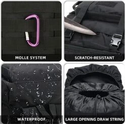 IBright XXL Tactical Backpack 100 Liter - Tactische Rugzak -Militaire Rugzak - Waterdicht - Zwart -Beroemde Bagage Winkel 1200x1192 7