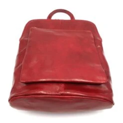 Bestleder – RZ30017 – Rood - Echt Leren - 2 In 1 - Schoudertas – Rugzak - Stevig - Hoge Kwaliteit Italiaans Leer- Rood -Beroemde Bagage Winkel 1200x1198 7