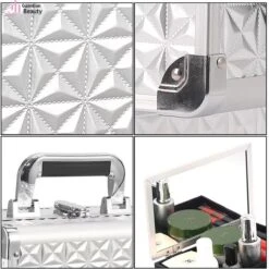 Beautycase Met Spiegel Guardian Beauty - Afsluitbaar - Zilver -Beroemde Bagage Winkel 1200x1198 8