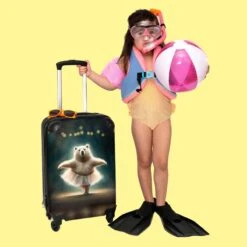 NoBoringSuitcases.com® Koffer - Beer - Rok - Ballet - Licht - Portret - Trolley Op Wieltjes - Reiskoffer - Past Binnen 55x40x20 Cm En 55x35x25 Cm - Handbagagekoffer - Fotokoffer -Beroemde Bagage Winkel 1200x1200 111