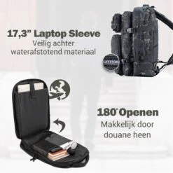 LAYSTON. - 45L Sport School Werk Rugtas - Sport Rugzak - Tactical Backpack - Waterafstotend - Camo Groen -Beroemde Bagage Winkel 1200x1200 1132