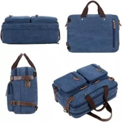Laptoptas - 3in1- 15Inch - Blauw - 15 Vak - Canvas - Leer -Beroemde Bagage Winkel 1200x1200 1142