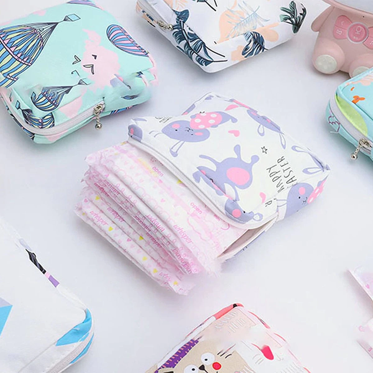 Maandverband Tasje - Make-up Tasje - Handig Opberg Tasje - Dames - Beige Plant 13 Maandverband Tasje - Make-up Tasje - Handig Opberg Tasje - Dames - Beige Plant - Afbeelding 11