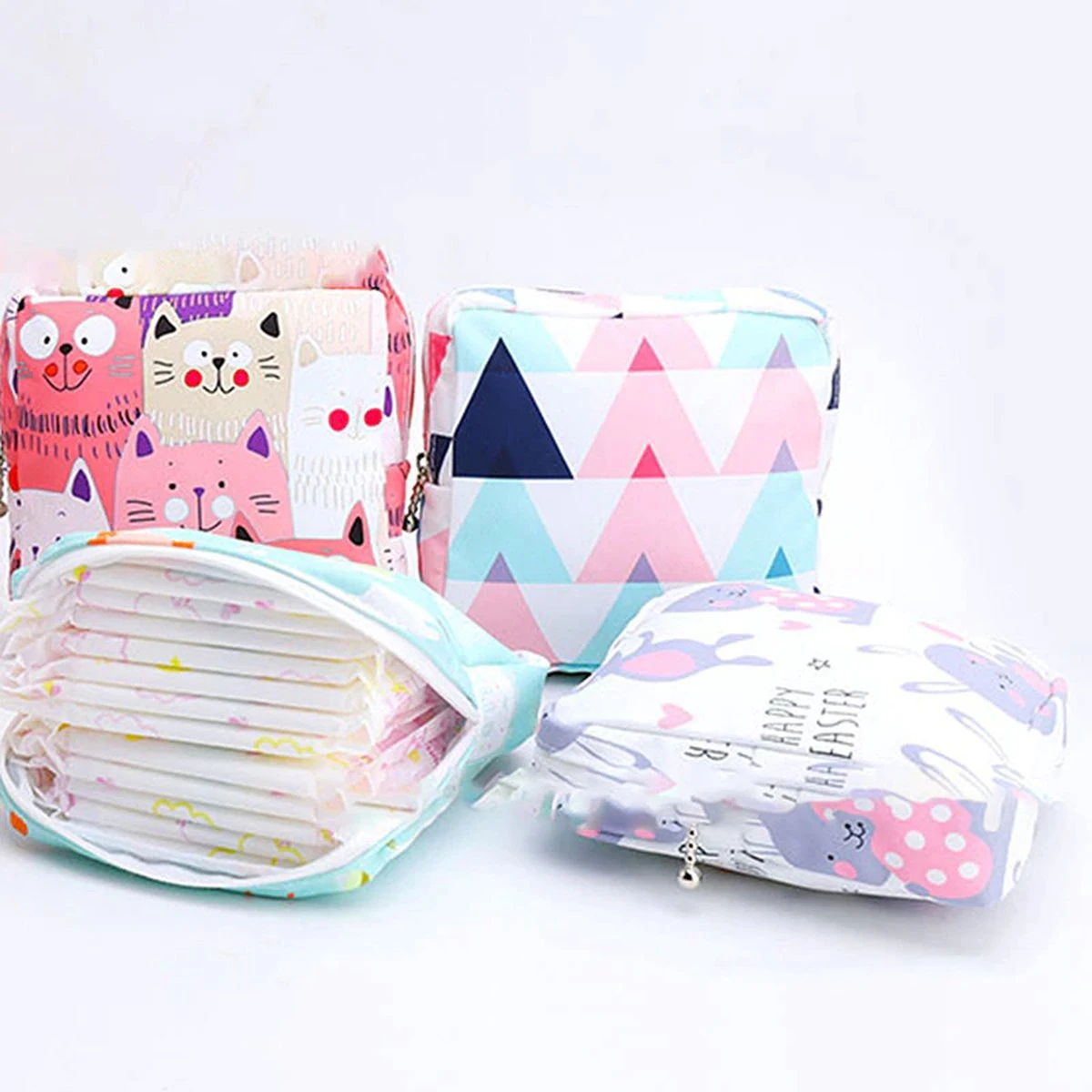 Maandverband Tasje - Make-up Tasje - Handig Opberg Tasje - Dames - Beige Plant 14 Maandverband Tasje - Make-up Tasje - Handig Opberg Tasje - Dames - Beige Plant - Afbeelding 12