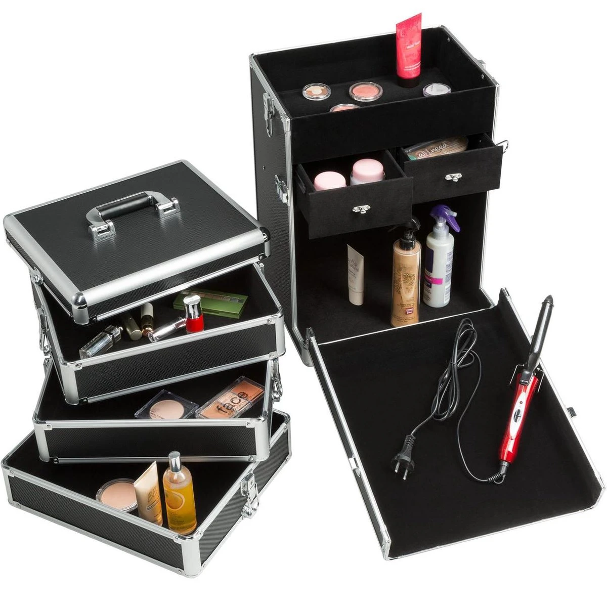 Tectake - Nagelstyliste Trolley Nagel Koffer Cosmetica Piloten 400722 4 Tectake - Nagelstyliste Trolley Nagel Koffer Cosmetica Piloten 400722 - Afbeelding 2