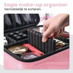 Eagle Make-up Organizer - Make-up Koffer - Verstelbare Vakken - Beautycase - Multifunctioneel - Make-up Tas - Reisformaat -Beroemde Bagage Winkel 1200x1200 1390