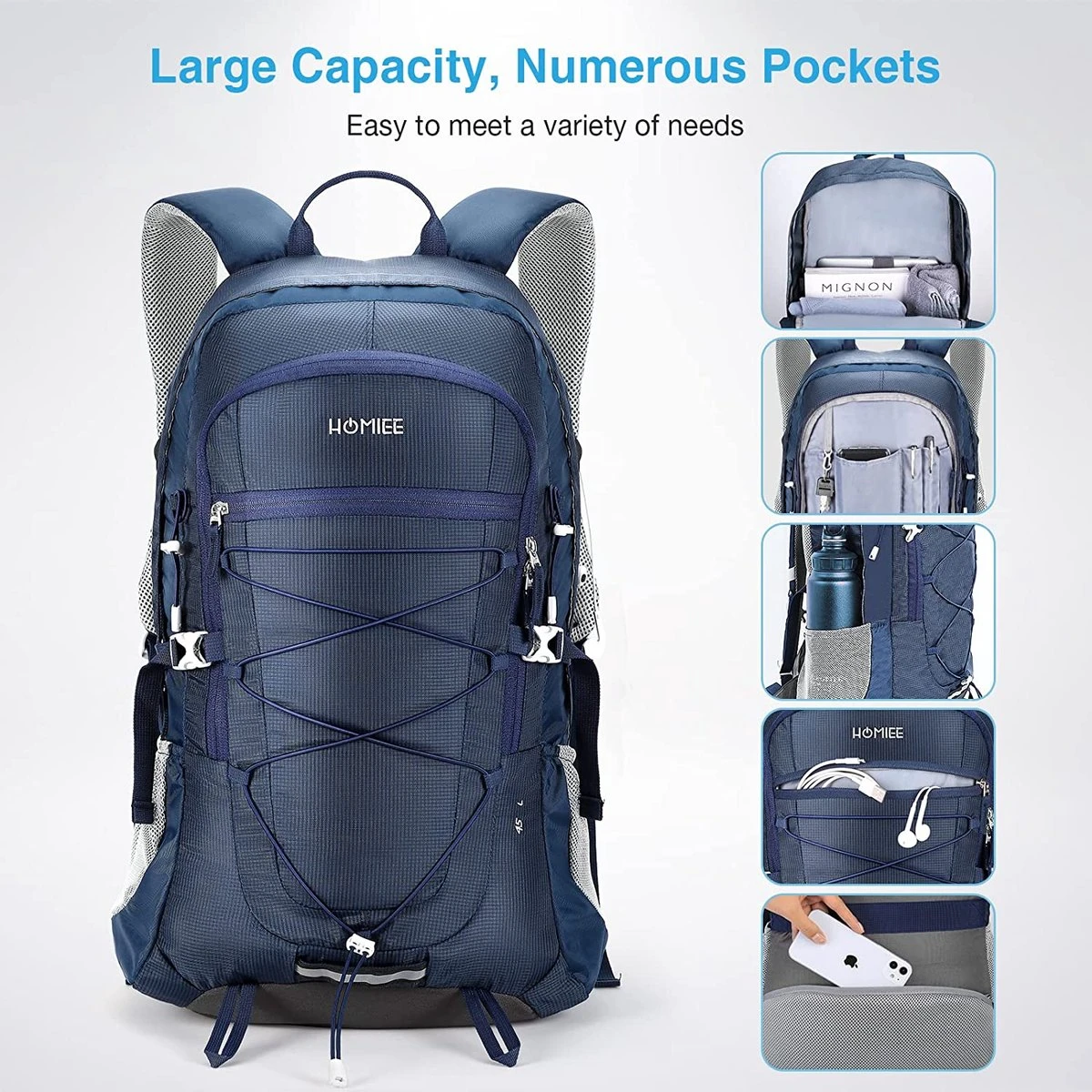 Merkloos Backpack – Trekking Hiking Camping - Outdoor Rugzak – Reizen Rugzak Rugtas – Waterdicht 5 Merkloos Backpack – Trekking Hiking Camping - Outdoor Rugzak – Reizen Rugzak Rugtas – Waterdicht - Afbeelding 3