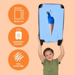 NoBoringSuitcases.com® Koffer - Reiskoffer Met Wielen - Pauw - IJshoorntjes - Blauw - IJs - Vogel - Handbagage Trolley - Past Binnen 55x40x20 Cm En 55x35x25 Cm - Fotokoffer -Beroemde Bagage Winkel 1200x1200 143