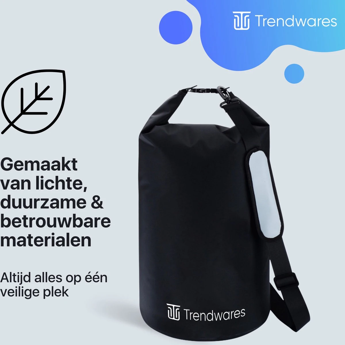 Trendwares - Drybag – Strandtas - Waterdichte Tas – Droogtas – Rugtas - Survival Outdoor Tas – 20 Liter - Zwart 10 Trendwares - Drybag – Strandtas - Waterdichte Tas – Droogtas – Rugtas - Survival Outdoor Tas – 20 Liter - Zwart - Afbeelding 8