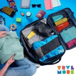 TRVLMORE Reistas - Rugzak - Handbagage Weekendtas - Backpack - Waterafstotend - 40L - Zwart -Beroemde Bagage Winkel 1200x1200 1460