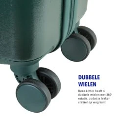 Princess Traveller Harlem - Handbaggage Koffer - Groen - S - 55cm -Beroemde Bagage Winkel 1200x1200 155