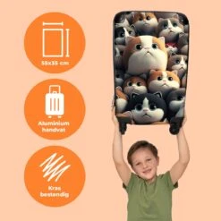 NoBoringSuitcases.com® Koffer - Handbagagekoffer - Kat - Dieren - Poes - Patronen - Trolley Op Wieltjes - Past Binnen 55x40x20 Cm En 55x35x25 Cm - Reiskoffers -Beroemde Bagage Winkel 1200x1200 224