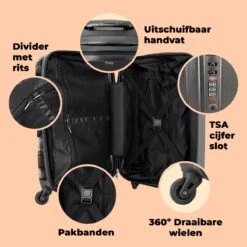 NoBoringSuitcases.com® Koffer - Handbagagekoffer - Kat - Dieren - Poes - Patronen - Trolley Op Wieltjes - Past Binnen 55x40x20 Cm En 55x35x25 Cm - Reiskoffers -Beroemde Bagage Winkel 1200x1200 225