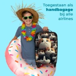 NoBoringSuitcases.com® Koffer - Handbagagekoffer - Kat - Dieren - Poes - Patronen - Trolley Op Wieltjes - Past Binnen 55x40x20 Cm En 55x35x25 Cm - Reiskoffers -Beroemde Bagage Winkel 1200x1200 226