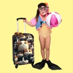 NoBoringSuitcases.com® Koffer - Handbagagekoffer - Kat - Dieren - Poes - Patronen - Trolley Op Wieltjes - Past Binnen 55x40x20 Cm En 55x35x25 Cm - Reiskoffers -Beroemde Bagage Winkel 1200x1200 227
