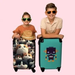 NoBoringSuitcases.com® Koffer - Handbagagekoffer - Kat - Dieren - Poes - Patronen - Trolley Op Wieltjes - Past Binnen 55x40x20 Cm En 55x35x25 Cm - Reiskoffers -Beroemde Bagage Winkel 1200x1200 228
