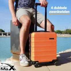 CabinMax Handbagage Koffer - Trolley 30L - Harde Reiskoffer - 45x36x20cm - Lichtgewicht - Groot Capaciteit - Oranje -Beroemde Bagage Winkel 1200x1200 231