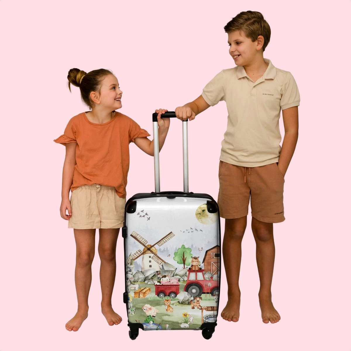 NoBoringSuitcases.com® Koffer Groot - Boerderij - Dieren - Trekker - Jongens - Trolley Koffer Met TSA-slot - Met Wielen - 90 Liter - Reiskoffer - 66 Cm 9 NoBoringSuitcases.com® Koffer Groot - Boerderij - Dieren - Trekker - Jongens - Trolley Koffer Met TSA-slot - Met Wielen - 90 Liter - Reiskoffer - 66 Cm - Afbeelding 7