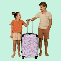 NoBoringSuitcases.com® Koffer Groot - Eenhoorn - Meisje - Patroon - Hartje - Trolley Koffer Met TSA-slot - Met Wielen - 90 Liter - Reiskoffer - 66 Cm -Beroemde Bagage Winkel 1200x1200 301