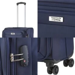 Travelz Softspinner TSA Reiskoffer 67cm - Zachte Reiskoffer Met Expander - Blauw -Beroemde Bagage Winkel 1200x1200 339