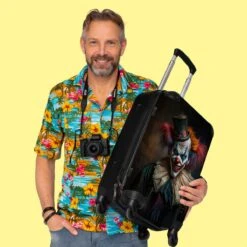 NoBoringSuitcases.com® Koffer Groot - Clown - Hoed - Kraag - Portret - Killer Clown - Trolley Koffer Met TSA-slot - Met Wielen - 90 Liter - Reiskoffer - 66 Cm -Beroemde Bagage Winkel 1200x1200 366