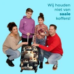 NoBoringSuitcases.com® Koffer Groot - Kat - Huisdieren - Poes - Bruin - Grijs - Trolley Koffer Met TSA-slot - Met Wielen - 90 Liter - Reiskoffer - 66 Cm -Beroemde Bagage Winkel 1200x1200 474