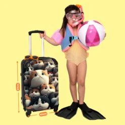 NoBoringSuitcases.com® Koffer Groot - Kat - Huisdieren - Poes - Bruin - Grijs - Trolley Koffer Met TSA-slot - Met Wielen - 90 Liter - Reiskoffer - 66 Cm -Beroemde Bagage Winkel 1200x1200 475