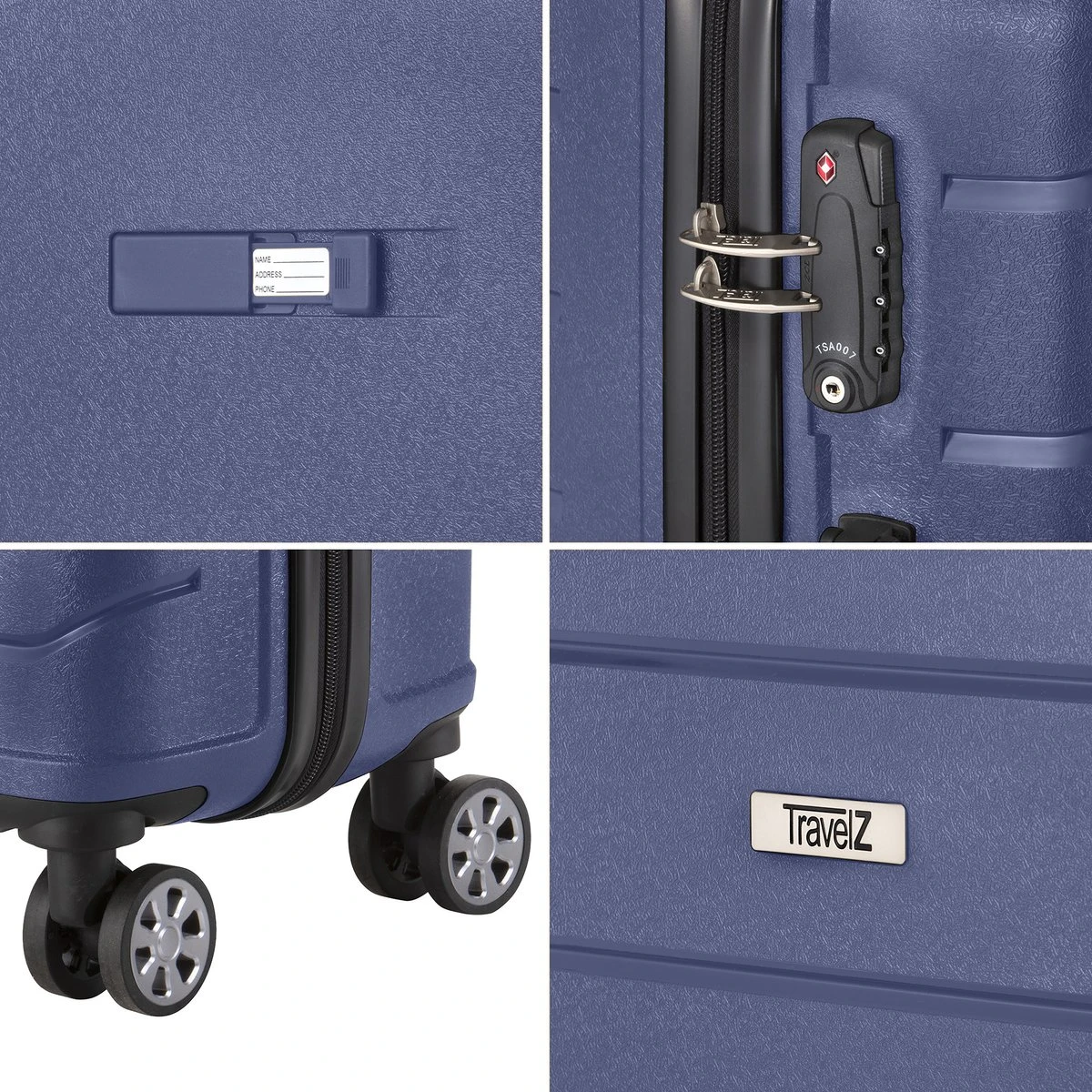 TravelZ Big Bars Kofferset - Trolleyset 3-delig Met TSA-slot - Blauw 7 TravelZ Big Bars Kofferset - Trolleyset 3-delig Met TSA-slot - Blauw - Afbeelding 5