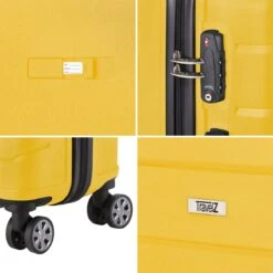 TravelZ Big Bars Kofferset - Trolleyset TSA 2-delig - Handbagage En Groot - Geel -Beroemde Bagage Winkel 1200x1200 540