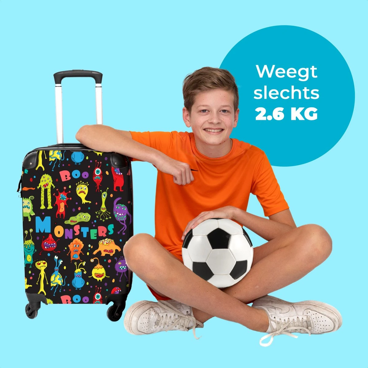 NoBoringSuitcases.com® Koffer - Monster - Kleuren - Kinderen - Ruimte - Past Binnen 55x40x20 Cm En 55x35x25 Cm - Handbagage - Trolley - Fotokoffer - Cabin Size - Print 4 NoBoringSuitcases.com® Koffer - Monster - Kleuren - Kinderen - Ruimte - Past Binnen 55x40x20 Cm En 55x35x25 Cm - Handbagage - Trolley - Fotokoffer - Cabin Size - Print - Afbeelding 2