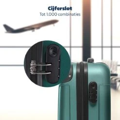 TRVLMORE Koffer - Handbagage - 54x36x20cm - 38L - Donkergroen -Beroemde Bagage Winkel 1200x1200 670