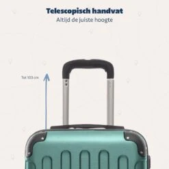 TRVLMORE Koffer - Handbagage - 54x36x20cm - 38L - Donkergroen -Beroemde Bagage Winkel 1200x1200 675