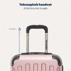 TRVLMORE Koffer - Handbagage - 54x36x20cm - 38L - Roségoud -Beroemde Bagage Winkel 1200x1200 680