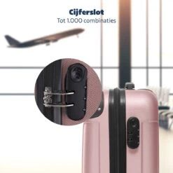 TRVLMORE Koffer - Handbagage - 54x36x20cm - 38L - Roségoud -Beroemde Bagage Winkel 1200x1200 681